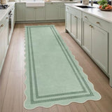 Washable Runner Rug 2.6x8 Kitchen Hallway Scalloped Rugs