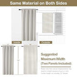 OVZME Natural Room Darkening Curtains for Bedroom 72 Inches Long 2 Panels, Thermal Insulated Energy Saving Blackout Curtains for Living Room, Dual Rod Pocket Blackout Drapes, 2x40Wx72L Inches