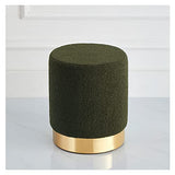 Footstool, Faux Leather Cube Pouf, Square Leather Pouf, Contemporary pu Leather Pouf, Padded Footstool, Tufted Pouf for Living Room Bedroom Moroccan Decor,Dark Green