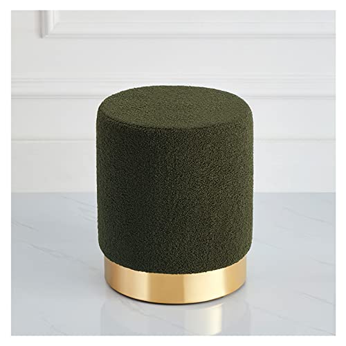 Footstool, Faux Leather Cube Pouf, Square Leather Pouf, Contemporary pu Leather Pouf, Padded Footstool, Tufted Pouf for Living Room Bedroom Moroccan Decor,Dark Green