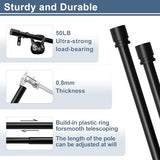 Byondeth Latest Curtain Rods for Windows 28 to 144 Inches Length Adjustable 1 Inch Diameter Window Heavy Duty Curtain Rod with Aluminium Finials Set for Outdoor, Farmhouse, Bedroom, Living Room, Black