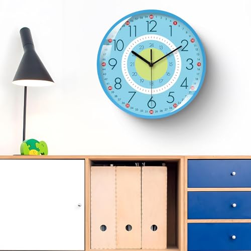 Aesthetic Wall Clock - Silent Kitchen Wall Clocks, Living Room Clock with Battery Operated Mechanism, Analog Clocks with Non Ticking Movement, Home Item Round Timepiece, Room Timepiece for Bedroom