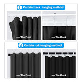 MaKefeile Room Divider Curtains Total Blackout Privacy Curtain Panel Room Thermal Insulated Noise Reduction Curtains for Bedroom Window Living Room Ceiling Track Curtain W 12.5 ft × H 8ft Black