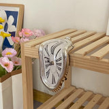 Melting Clock, Salvador Dali Watch Melted Clock for Decorative Home Office Shelf Desk Table Funny Creative Gift, Rome Silver