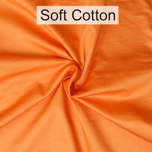 6 Pack Decorative 100% Cotton Pillow Covers Square Cushion Cover Solid DIY Throw Pillowcase for Home Bed Sofa Halloween Christmas,Orange,6 Pack-20" x 20"/50x50cm