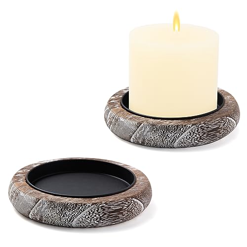 Hatway Wood Candle Holders for Pillar Candles