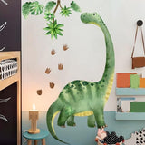 Runtoo Large Dinosaur Wall Decals Watercolor Dino Footprint Neutral Wall Stickers Baby Nursery Kids Boys Toddler Classroom Home Decor