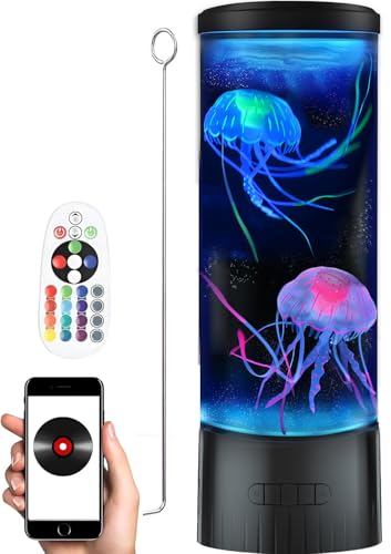 Gifts for Kids Men Women Friends Family Cool Jellyfish Lamp Night Light with Speaker for Girls Boys Kids Home Office Bedroom Decor for Christmas Holiday Birthday Party
