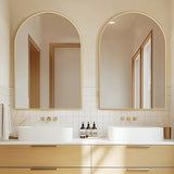Arched Bathroom Mirror for Wall, 36" x 24" Gold Metal Frame Vanity Mirror, HD Glass Over Sink for Bathroom, Entryway, Bedroom