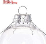 16 pcs Hanging Clear Plastic Fillable Ornaments, 2.36" DIY Christmas Balls Craft Ornaments for Christmas Tree, Halloween and Wedding Birthday Party Decorations, Creative Gifts (60 mm)