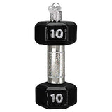 Old World Christmas Dumbbell Glass Blown Ornament for Christmas Tree, Handcrafted Holiday Decoration, Sport Collection