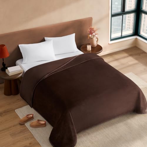 UGG Coco King Bed Blanket, Fleece Blanket, 110" x 92", Brown (Burnt Cedar)