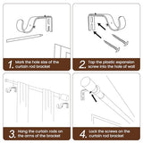 Matte Black Curtain Rod Itself is 30-144 inch 1 Pack, Fit 30 to 142, 66 to 120 inch Windows with 1 Inch Diameter Heavy Duty Adjustable Telescopic Rod, 1 Inch Diameter Splicing Extra Long