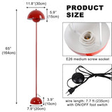 Modern Floor Lamp for Living Room, Industrial Tall Standing Lamp for Bedroom, Metal Shade Reflecting Light Reading Floor Lamp for Office, Nursery Room, Corner(Dark Red)