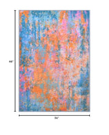 Entryway Rug 3x4 Rainbow Bedroom Area Rug Washable Non Slip Abstract Boho Rugs for Indoor Entry, Kitchen, Classroom, Bathroom, Kids Girls Room, Office, College Dorm Small Carpet