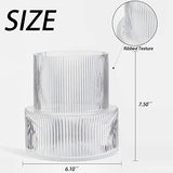 Ribbed Glass Vase, Flower Vase, Fluted Clear Vases for Flowers, Modern Vases for Living Room, Dining Table, Entryway, Shelf, Wedding, Office, Coffee Table, Birthday, 7.5 Inches