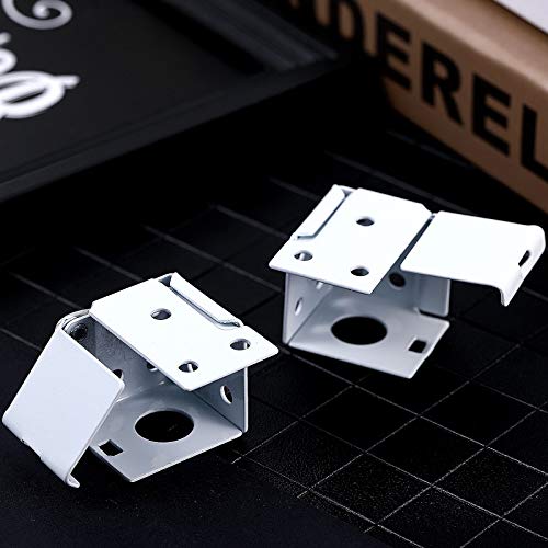 Hotop 6 Pieces 1 Inch Blind Brackets White Profile Box Mounting Iron Window Blinds Headrail Bracket Metal Low Profile Box Mounting for Window Blinds