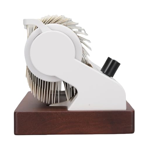 Automatic Mini Flip Clock, Rechargeable Retro Vintage Mechanical Digital Auto Flip Desk Clock with Wood Base, Large Number Timer Calendar Alarm for Home Office Hotel CAF (White)