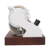 Automatic Mini Flip Clock, Rechargeable Retro Vintage Mechanical Digital Auto Flip Desk Clock with Wood Base, Large Number Timer Calendar Alarm for Home Office Hotel CAF (White)