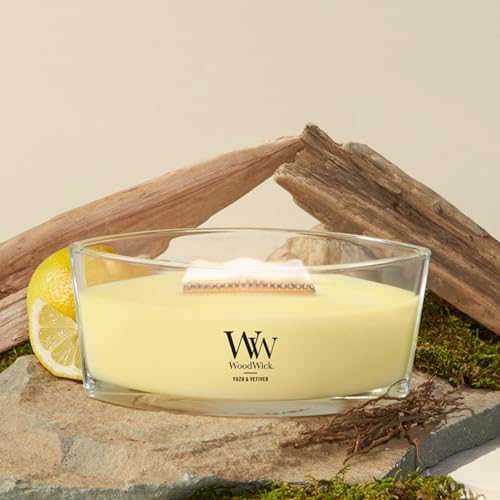 WoodWick Yuzu & Vetiver Scented Candle, Crackling Wick, 16oz