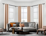 Bay Window Curtain Rods, HOTOZON 7/8 Inch Heavy Duty Curtain Rods for Bay Windows 48-84 Inch(Center Rod), 32-58 Inch Side Rods for Windows, Black, Decorative Drapery Rod with End Cap Finials