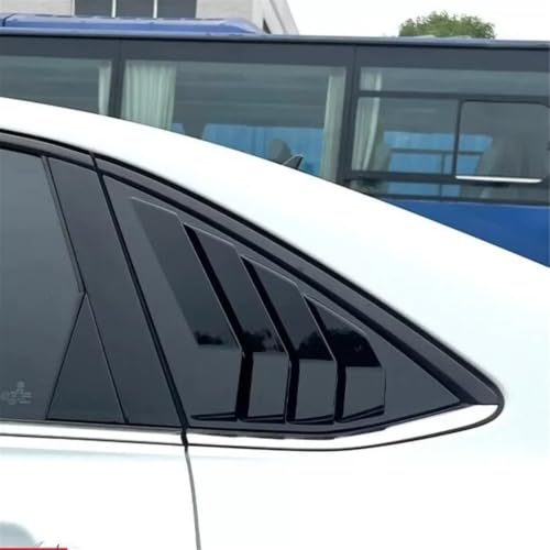 2PCS Fit for Volkswagen Jetta MK7 2019-2023 Car Rear Window Louver Cover Exterior Side Vent Shutter Trim Scoop ABS Accessories(Gloss Black)