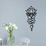 Xedatric Lotus Flower Wall Decor – Black Metal Yoga Wall Art with Lotus Design, Spiritual Home Décor Sculpture for Meditation Spaces, Living Room, Bedroom, Office
