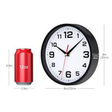 Wall Clock Silent Non-Ticking Modern Clocks Battery Operated 8 Inch Small Analog Clock Decorative for Living Room Bedroom Kitchen Office Decor (Black)