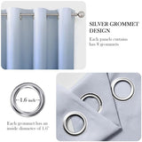 HOMEIDEAS Navy Blue Ombre Blackout Curtains 52 X 84 Inch Length Gradient Room Darkening Thermal Insulated Energy Saving Grommet 2 Panels Window Drapes for Living Room, Bedroom