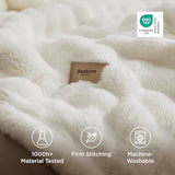 Bedsure 3D Fleece Bubble Blanket for Couch - GentleSoft Cute White Throw Blanket for Sofa Bed Room Decor - Luxury Soft Cozy Cloud Blanket Mothers Gifts for Women, Lightweight, Off White, 50"×60"