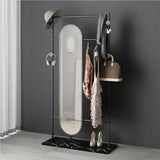 Full-Length Mirror Multifunctional Floor-Standing Coat Rack Full-Length Mirror Combination Bedroom Fitting Mirror Dressing Mirror Full Length Floor Mirror (Black 85cm)