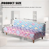 Xoenoiee Futon Slipcover Armless Futon Bed Sofa Cover Furniture Protector with Elastic Bottom, Soft and Washable Futon Covers for Sofa Bed, Mermaid Scale Starfish Shell Conch
