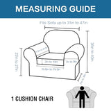 H.VERSAILTEX 2-Pieces Armchair Cover Chair Slipcovers with Arms Furniture Protector Cover Fit Width Up to 47 Inch, Jacquard Spandex Polyester Couch Covers Armchair Slipcover - Ivory, Chair