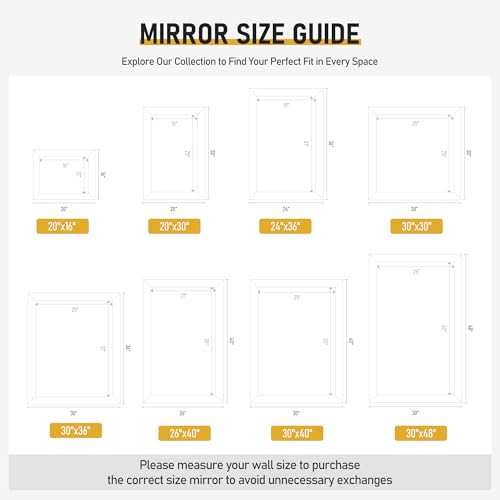 CULER White Wall Mirror for Bathroom,Rectangle Rustic 24 x 36 inch Hanging Vanity Mirrors with Wood Grain Pattern for Living Room,Bedroom,Entryway (24x36 inch, White)