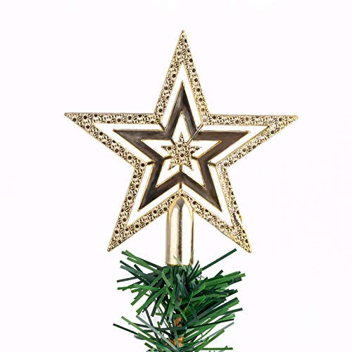 Sunnyglade 22Inch Tabletop Christmas Tree Mini Artificial Christmas Tree with 30 LED Lights & 24 Pcs Xmas Ball for Table Top Desk Classic Series Holiday Decoration (Green)