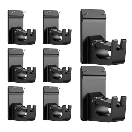 Universal Heavy Duty Curtain Rod Brackets, No Drill Curtain Rod Brackets with Adhesive & Invisible Nail, 30+LB Load Curtain Rod Holders, Damage Free Curtain Rod Hooks for Wall, Bathroom, Kitchen 8PC