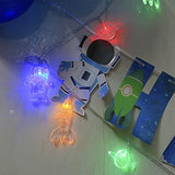 Children's Room LED String Lights with Remote 20 LED 11 FT 8 Modes Battery Operated Space String Lights with Rocket Spaceship Astronaut Pendants Holiday Party Lights for Kids Room Multicolor