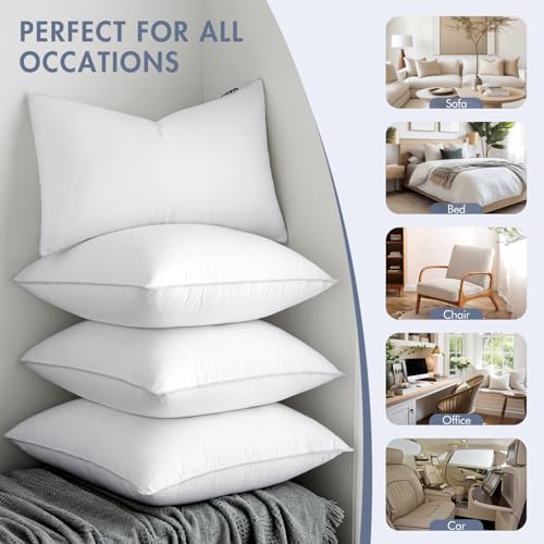 MIULEE 20 x 20 Pillow Inserts (Set of 2) -Throw Pillows for Couch Sofa with 100% Cotton Covers