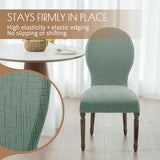 Round Back Dining Chair Cover Set 2/4/6, Curved Back Chair Covers Stretch Armless Dining Chair Slipcovers Mid Century Modern Chair Seat Protector for Kitchen, Home and Banquet (Green, Set of 6)