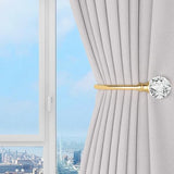 Groleca 2 x Heavy Duty U Shaped Metal Curtain Holdbacks Curtain Tiebacks with Clear Crystal Ball Pull Backs Curtain Holders for Drapes (Gold)