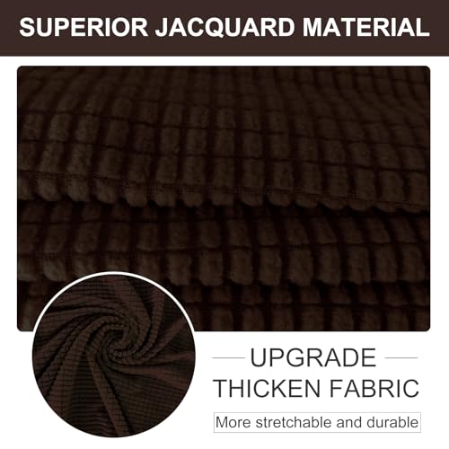 U-NICE HOME Stretch Couch Cover Slipcover for 3 Cushion Sofa, Chocolate | 1-Piece Sofa cover, Washable, Pet friendly, Furniture protector, Polyester Spandex Jacquard fabric