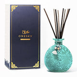 Reed Diffuser, Onesky Ocean Mist Home Fragrance Gift Set for Home Bathroom Office Elegant Decorations, Aromatherapy Oil Refill -3.4 fl oz Essential Oil&8 Reed Sticks&Blue Snowflake Round Bottle