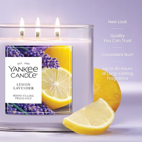 Yankee Candle Lemon Lavender Scented Candle, 14.5oz 3-Wick