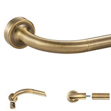 Antique Bronze Disc Curtain Rods, 48-84 Inches Window Curtain Rod,Adjustable Room Darkening Drapery Rod with Aluminum Finials and Brackets,Wrap Around Design