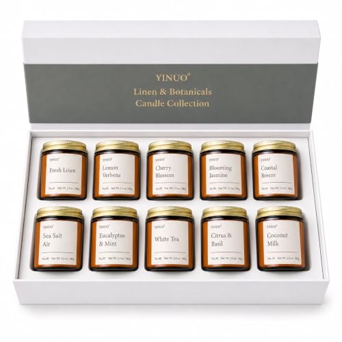 Scented Candle Gift Set, 10 Scents Soy Wax Candles, 35 oz Total