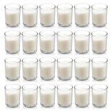Housecret 24 Pack Warm White Unscented Clear Glass Filled Votive Candles