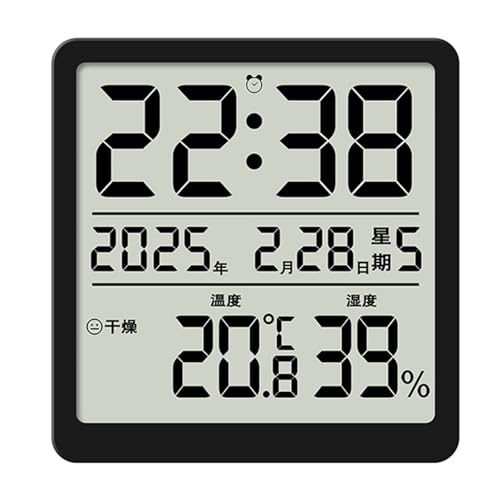 LCD Display Digital Wall Desk Alarm Clock with Time Date Week Temperature Humidity for Home or Use Gift Alarm Clock