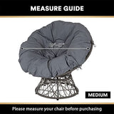 PrinceDeco Velvet Round Saucer Chair Cover (Slipcover Only) High Stretch Papasan Chair Cushion Cover Removable Furniture Protector for Living Room Washable,Fits 29-37 inch, Medium, Ivory