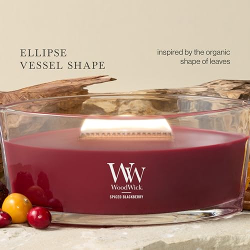 WoodWick Spiced BlackBerry Scented Candle, Crackling Wick, 16oz