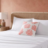 Tommy Bahama Throw Pillow Soft Cotton with Zipper Closure, Tropical Design, Ideal for Bed or Couch, 20" x 20", Coral Island Orange
